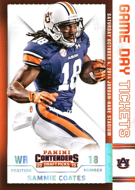 GAME-DAY TICKETS Sammie Coates RC BROWNS TEXANS STEELERS Auburn TIGERS