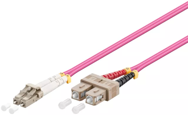 3x LWL Netzwerkkabel LC-SC OM4 (Laser optimiert); LWL LC-SC 0200 50/125µ Duplex
