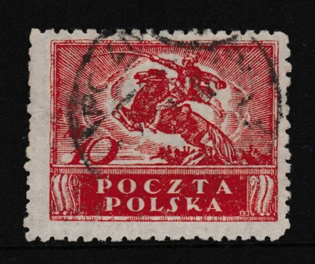 Used 10PM " NORTH and SOUTH POLAND ISSUE - POLISH UHLAN CAVALRYMAN " Poland 1922