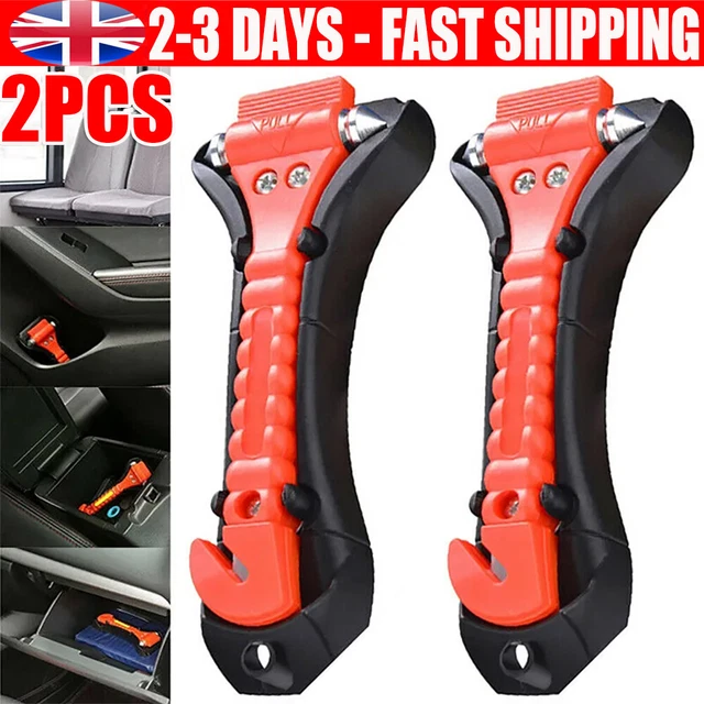Emergency Hammer 2 in 1 Car Window Breaker Seatbelt Cutter Glass Escape Glowing
