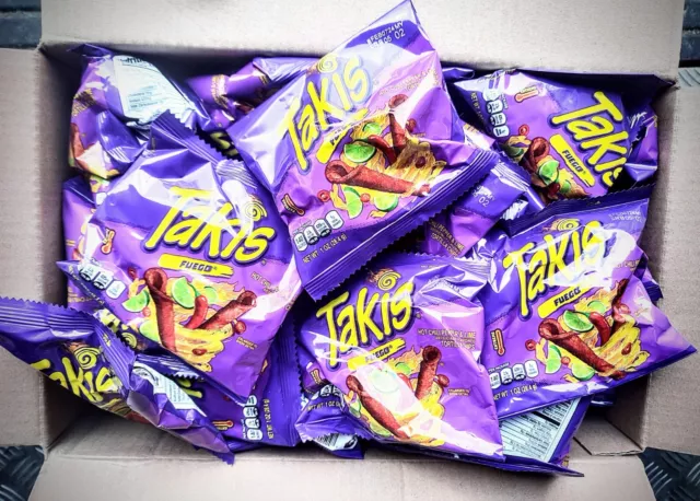 Takis Fuego Hot Chill & Lime Crunchy American Crisp | 46 Bags | 28.4g 10.01.2024