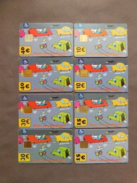 8 different Chip Cards Mairie de Paris / Paris Cartes