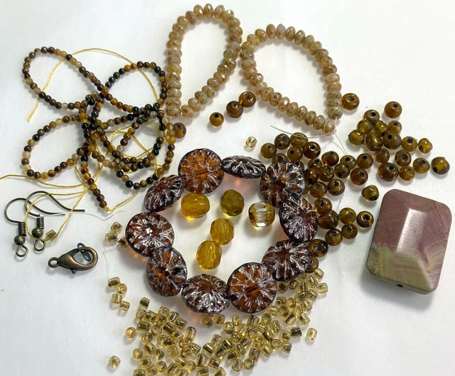 Attic Find Mixed Lot Czech Glass Beads and Findings Destash B14