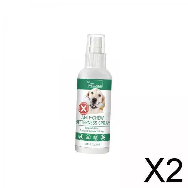 2X Spray Anti-mastication pour chiens, Spray Portable pour arrêter de mâcher,