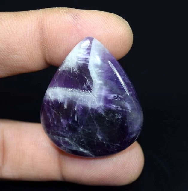 Améthyste Naturelle Dentelle Agate Poire Cabochon Pierre Précieuse Lâche...