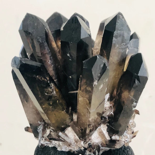 372Gg  New Find Black Phantom Quartz Crystal Cluster Mineral Specimen Healing