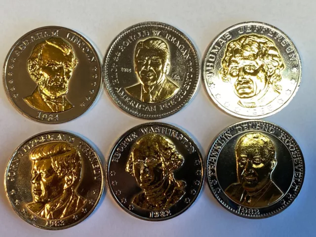 6- Historic Mint Double Eagle Presidential Commemorative Medallions Coins