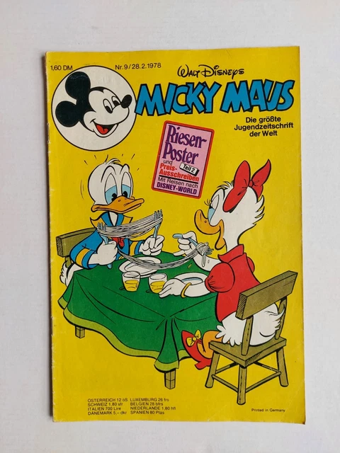 Ehapa - Micky Maus Nr. 9 / 28.02.1978 / Z1-2 (ohne Beilage / ohne Schnipp)