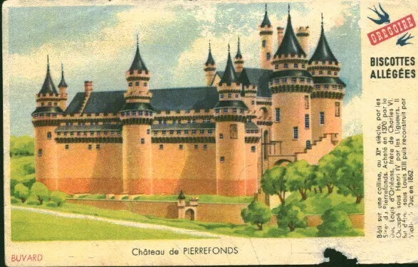 Buvard vintage château de Pierrefonds biscottes allégées Grégoire