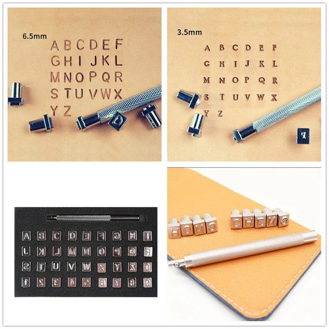 36PCS METAL LEATHER Stamp Alphabet Letter Punch Set Logo Stamp Craft
