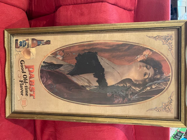 pabst blue ribbon  sign, vintage, 1950s or 1960s, cardboard