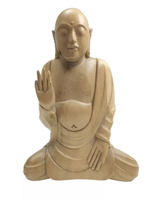 Wooden Hand Carved Buddha Karana Mudra Crocodile Wood Decor Statue Figurine