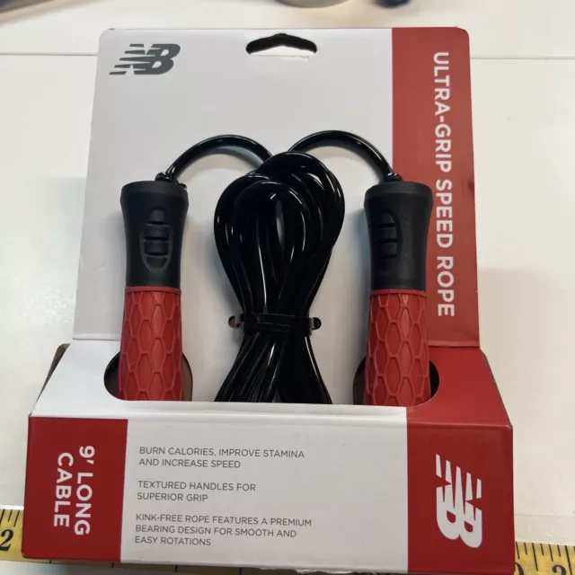 New Balance Ultra Grip Speed Rope  Black With Red Size OSZ 9 Feet Long