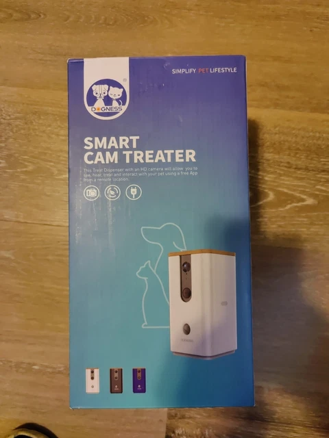 Cámara para mascotas DOGNESS Wi-Fi con dispensador de golosinas para perros y gatos - HD con aplicación
