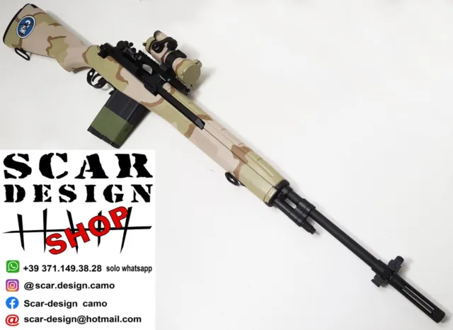 M14   ASG  AEG rifle, airsoft, softair, camo, custom. SCAR design