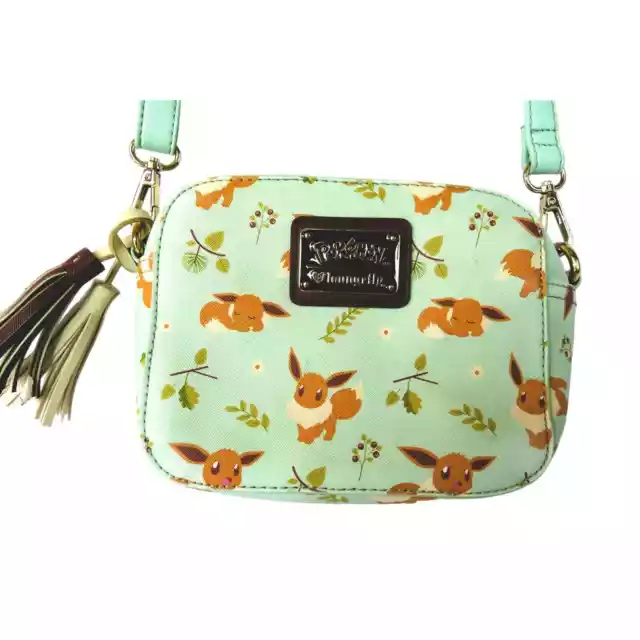 LOUNGEFLY X POKEMON Eevee Floral Teal Crossbody Bag