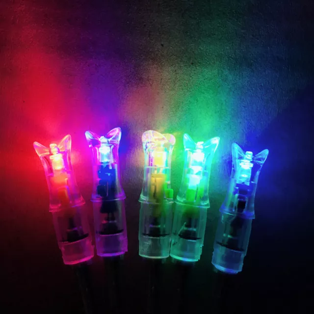 6pcs Lighted LED Arrow Nocks f/ 297 to 302 ID 7.6mm Crossbow Bowstring Bolts