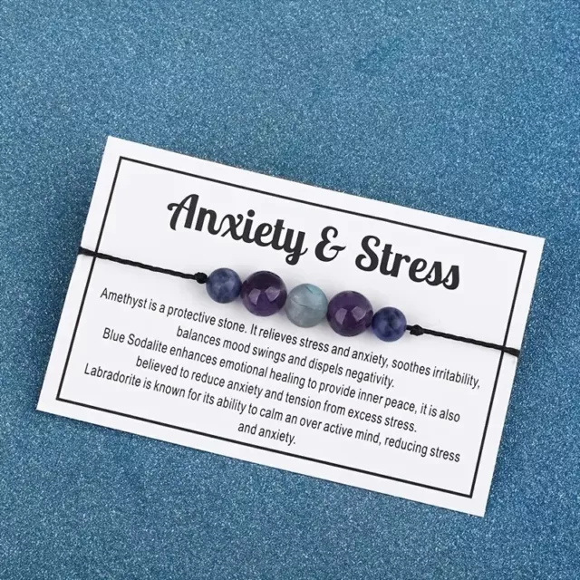 Bracelet - Relieve Anxiety & Stress with Amethyst, Sodalite & Labradorite beads.