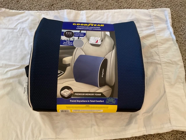 Goodyear Automotive Contoured Lumbar Back Support Cushion Memory Foam