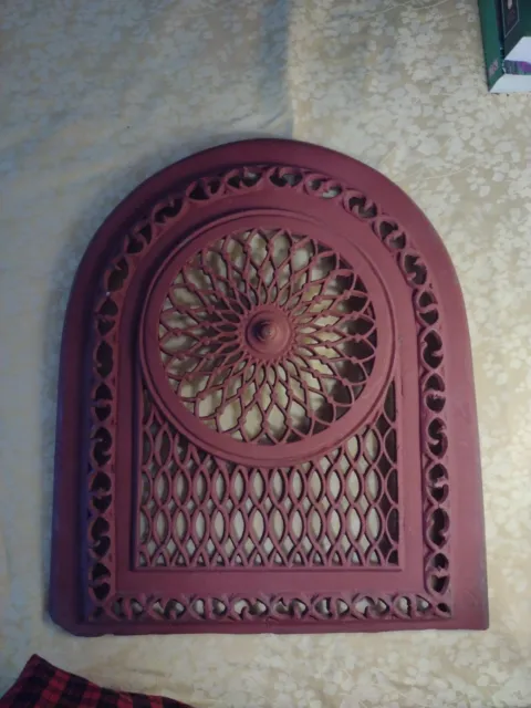 Antique Ornate Victorian Cast Iron Fireplace Arched Summer Cover Vent 17 .5 X 15