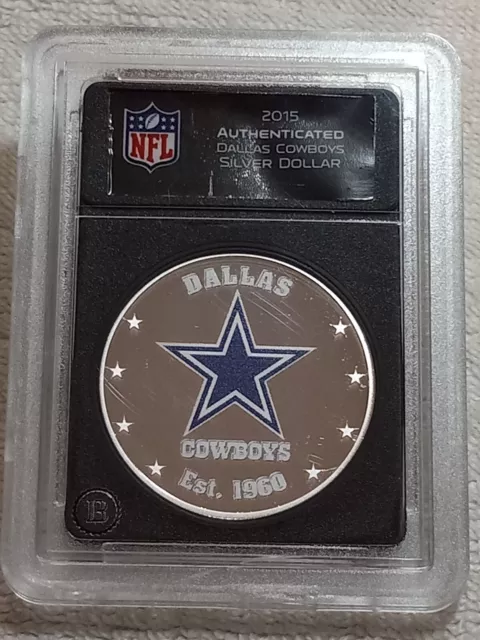 2015 Fiji Colorized Silver $1 Dollar Dallas Cowboys NFL Authenticated