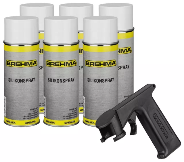 6x BREHMA Silikonspray 400ml Schmiermittel Schmierstoff Siliconespray mit Griff