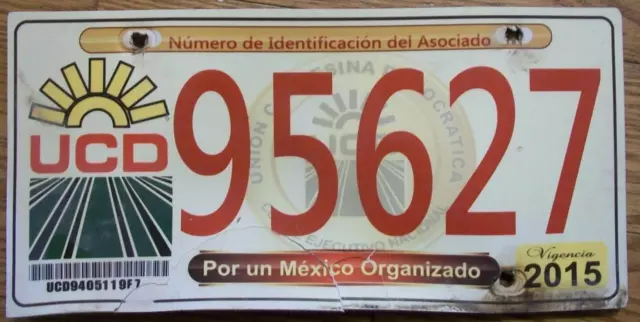 MEXICO UCD (Union Campesina Democratica) ORGANIZATION  PLATE - 95627