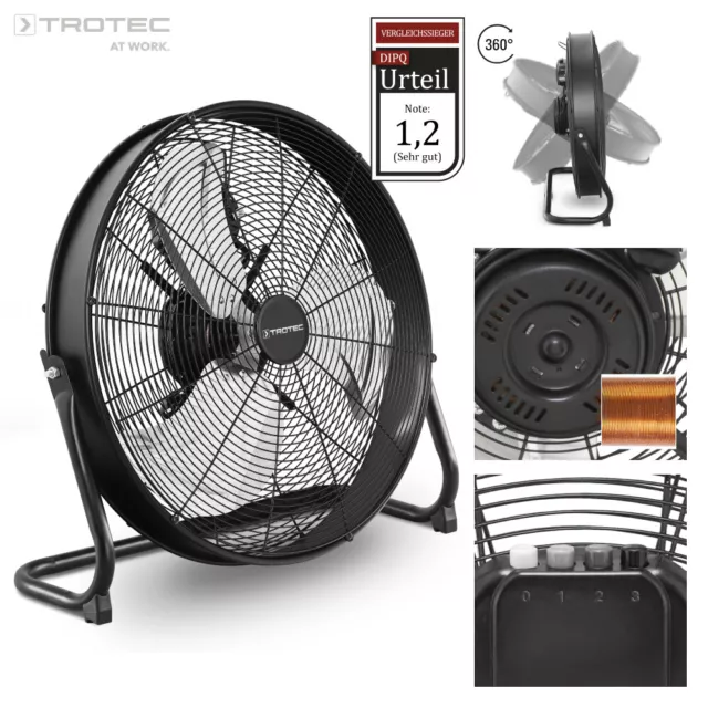 TROTEC TVM 20 D Bodenventilator, Windmaschine, 120 Watt, 3 Stufen, Ø 50 cm