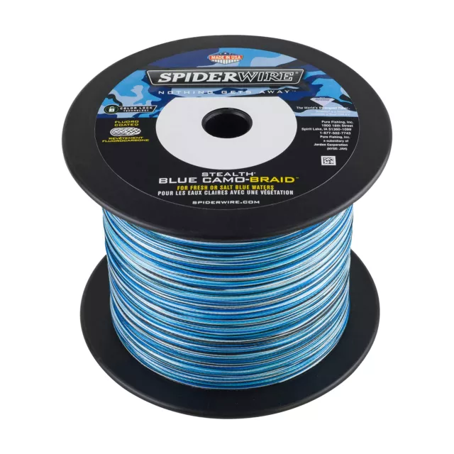 SpiderWire Stealth Superline, Blue Camo, 50lb 22.6kg, 3000yd 2743m Braided