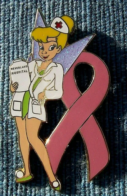 Tinkerbell Red Cross Er Hospital Nurse Breast Cancer Pink Ribbon Violet Pin L100