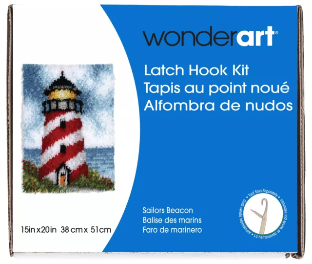 Caron Wonderart Latch Hook Kit 15"X20"-Sailors Beacon, 426158