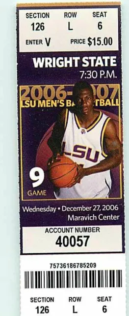 Ticket College Basketball Wright State 2006 - 07  12.27 - LSU Tigers