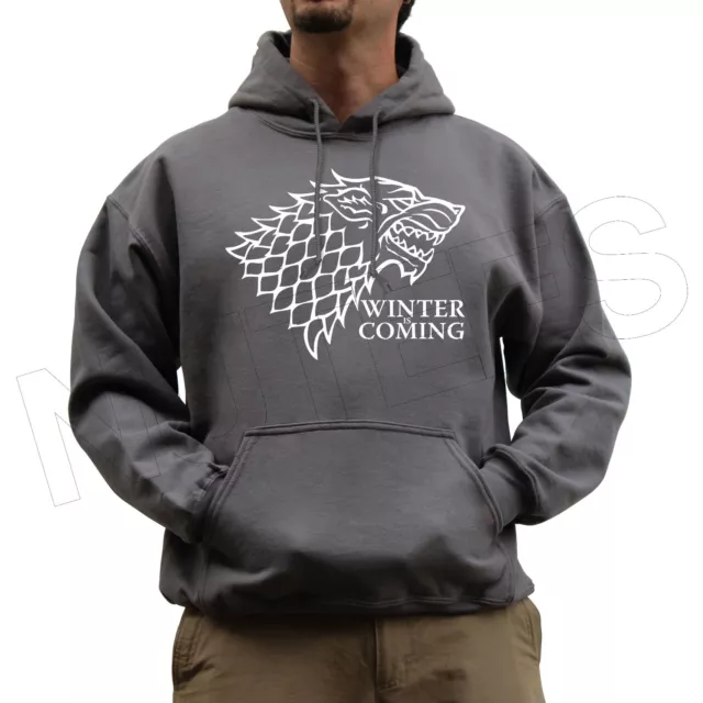 Winter Is Coming House Stark Game of Thrones Unisex Jumper Hoodie Colour S-XXL