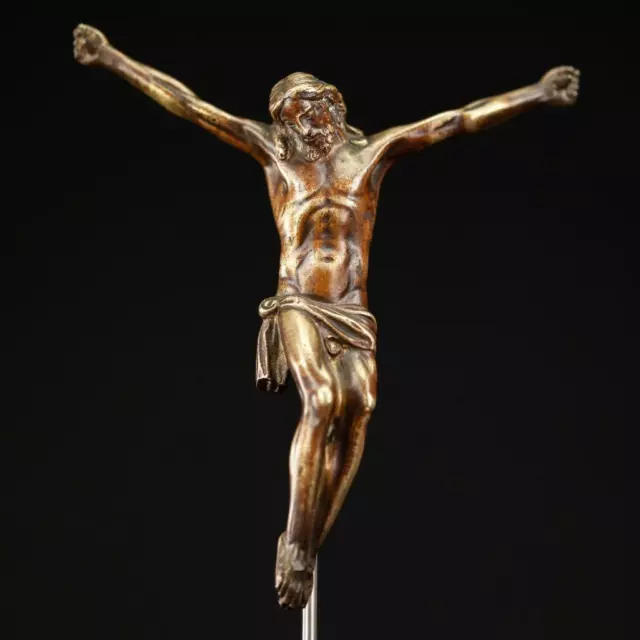 Corpus Christi Sculpture | Jesus Christ Gilded Bronze Statue | Antique 1700s_