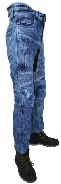Moto Biker Jeans Moto Jeans Pantalon Avec Kev Aramide Protecteurs Bleu