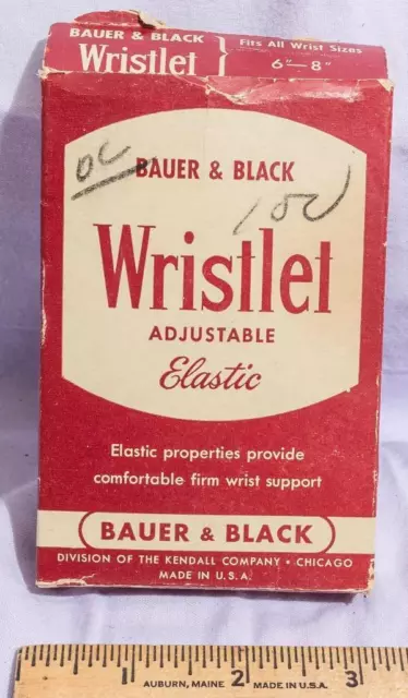 Vintage Bauer & Schwarz Wristlet Verstellbar Elastisch Verpackung Werbe Jds