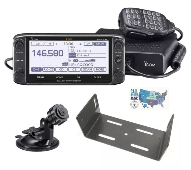 Icom ID-5100A Deluxe VHF/UHF D-STAR Radio & Accessory Bundle for Mobile Install