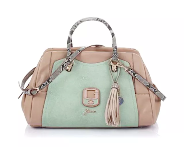 GUESS AZADEH Satchel Naturaleza Multi, Bolso Mujer Bolso de Mano con Asas