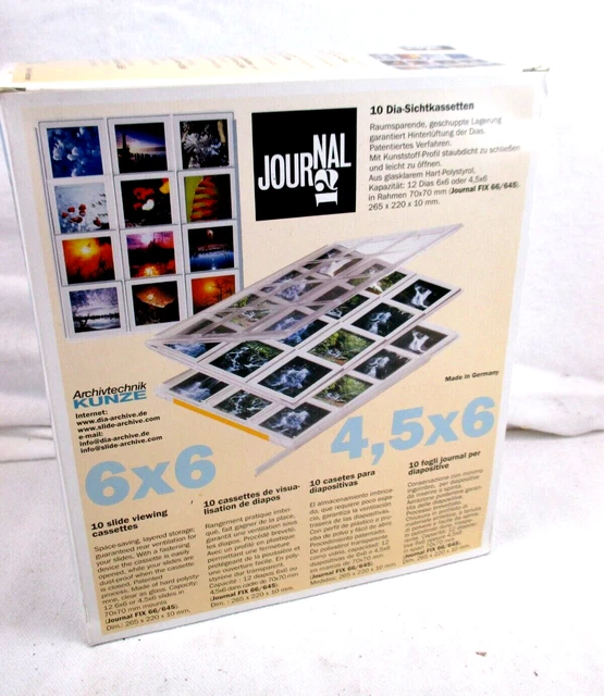 Archivtechnik Kunze 10 Dia-Sichtkassetten Journal Fix 66/645 ungebraucht (16)