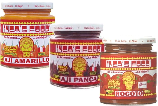 Inca'S Food Mixed Sampler - Aji Amarillo, Aji Panca, and Aji Rocoto - (3) 7.5 Oz