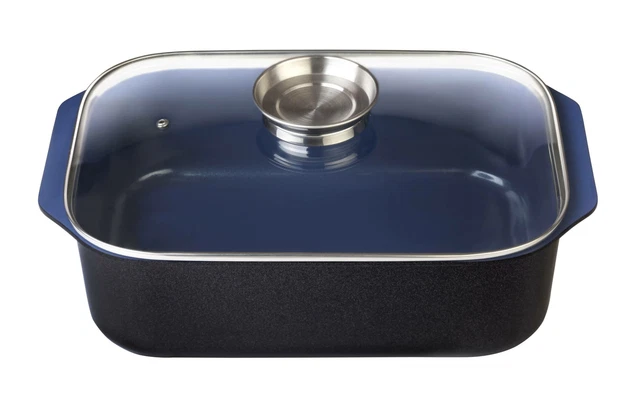 GSW Induktion Bräter Ceramica mit Glasdeckel Kobalt-Blau 8 Liter NEU