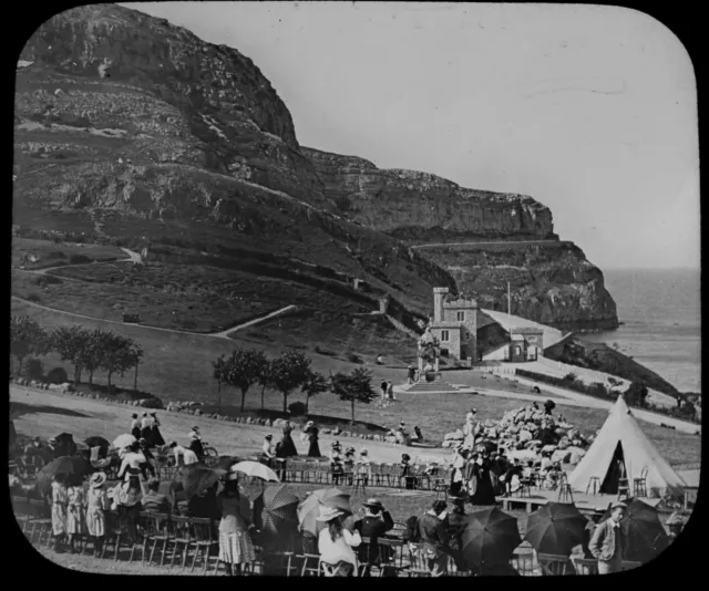 ANTIQUE Magic Lantern Slide GREAT ORMES HEAD LLANDUDNO C1890 PHOTO WELSH WALES