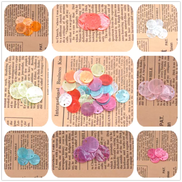Wholesale 50pcs Mussel Shell Flat Round Coin Charm Beads 13MM 15MM 18MM