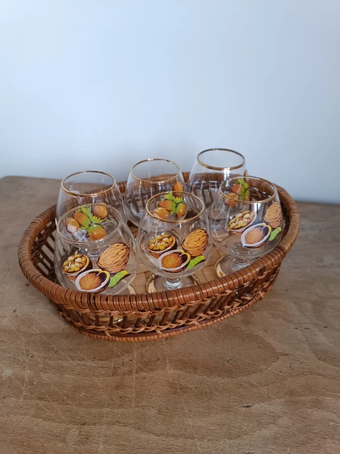 Panier range-bouteilles vintage en osier - Brocante La Vitrine