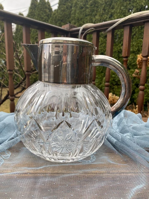 Vintage Silver Plated Crystal Pitcher
