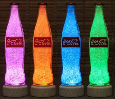 Coke Coca Cola Glass 12 oz ACL Label Color Changing Lighted Bottle Lamp Remote