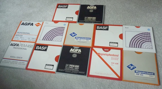 NEUF Vintage LOT 5 BOBINE bande AGFA PE49 professional 13cm 360m MAGNETOPHONE