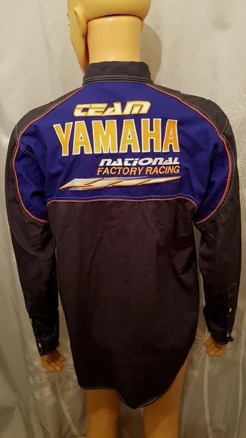 Chemise Homme Yamaha Racing Team - Taille L - Motif Tartan Bleu - Occasion Très Bon État