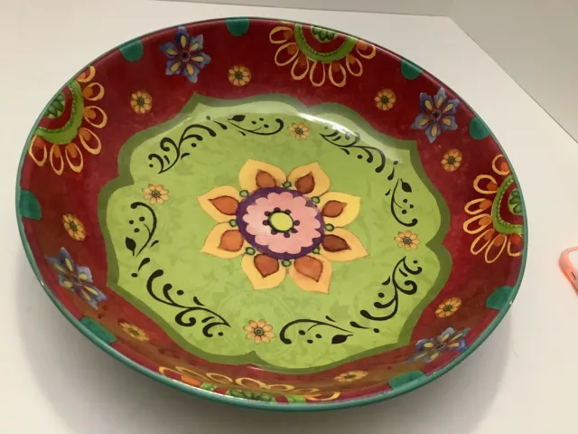 Bowl Vibrant Colorful Flowers Certified International 13x13 At Widest Point