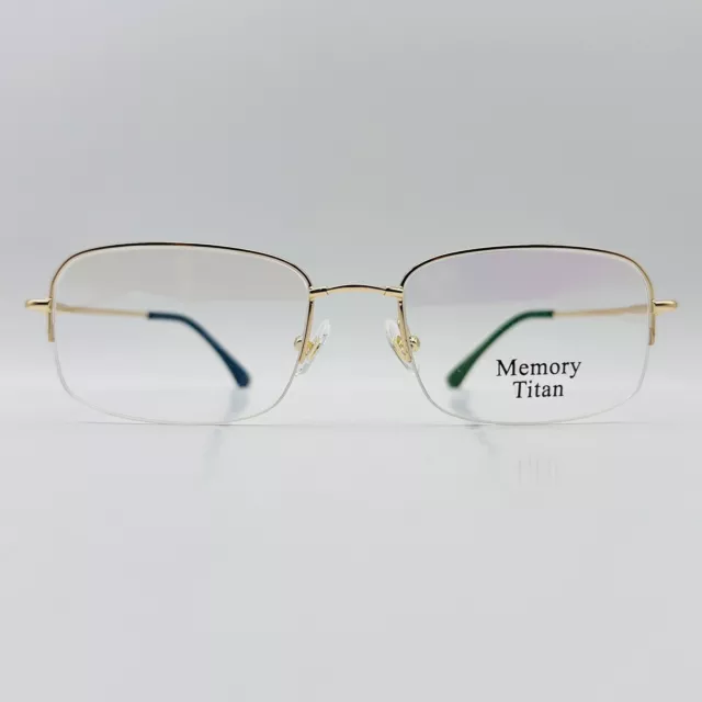 Memory Titan Lunettes Hommes Femmes Carré Or Démi Monture Flex Mod. 8018 C3 Neuf